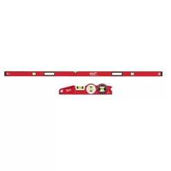 Milwaukee MLBXM78-48-22-5210 78 in. REDSTICK Magnetic Box Level with 10 in. 360 Locking Die Cast Torpedo Level (2-Piece)