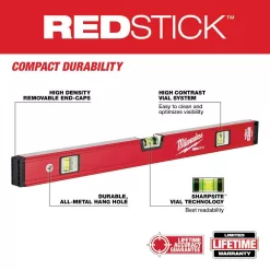 Milwaukee MLBXS48 24 in./48 in. REDSTICK Box Level Set