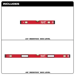 Milwaukee MLBXS48 24 in./48 in. REDSTICK Box Level Set