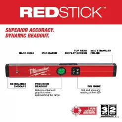 Milwaukee MLDIG24 24 in. Redstick Digital Box Level with Pin-Point Measurement Technology