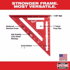 Milwaukee MLDIG24-MLSQ070 24 in. REDSTICK Digital Box Level with Pin-Point Measurement Technology and 7 in. Rafter Square