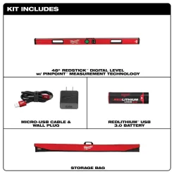 Milwaukee MLDIG48 48 in. Redstick Digital Box Level with Pin-Point Measurement Technology