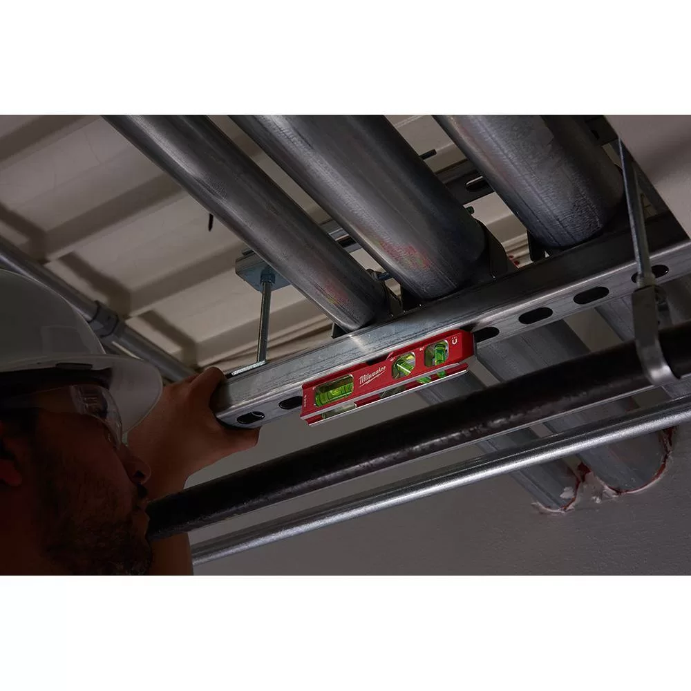 Milwaukee MLIBM48-48-22-5107 48 in. Magnetic I-Beam Level with 7 in. Billet Torpedo Level