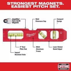 Milwaukee MLIBM48​-48-22-5107 48 in. Magnetic I-Beam Level with 7 in. Billet Torpedo Level