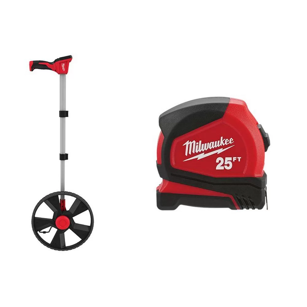 Milwaukee 48-22-5112-48-22-6625 12 in. Digital Measuring Wheel with 25 ft. Compact Tape Measure