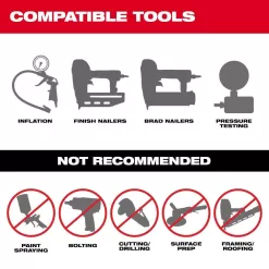 Milwaukee 2840-20-48-73-2015 M18 FUEL 18-Volt Lithium-Ion Cordless 2 Gal. Compact Electric Quiet Air Compressor (Tool-Only) and Tinted Safety Glasses
