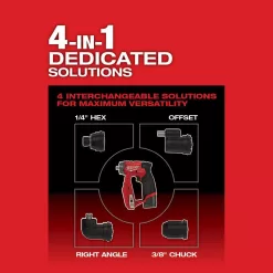 Milwaukee 2505-22-48-11-2411 M12 FUEL 12V Lithium-Ion Brushless Cordless 4-in-1 Installation 3/8 in. Drill Driver Kit W/ Batteries (2-Pack)
