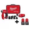Milwaukee 2505-22-48-11-2411 M12 FUEL 12V Lithium-Ion Brushless Cordless 4-in-1 Installation 3/8 in. Drill Driver Kit W/ Batteries (2-Pack)