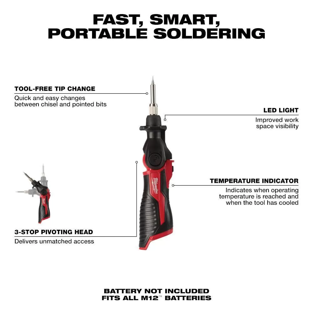Milwaukee 3403-22-2488-20 M12 FUEL 12V Lithium-Ion Brushless Cordless 1/2 in. Drill Driver Kit w/M12 Soldering Iron