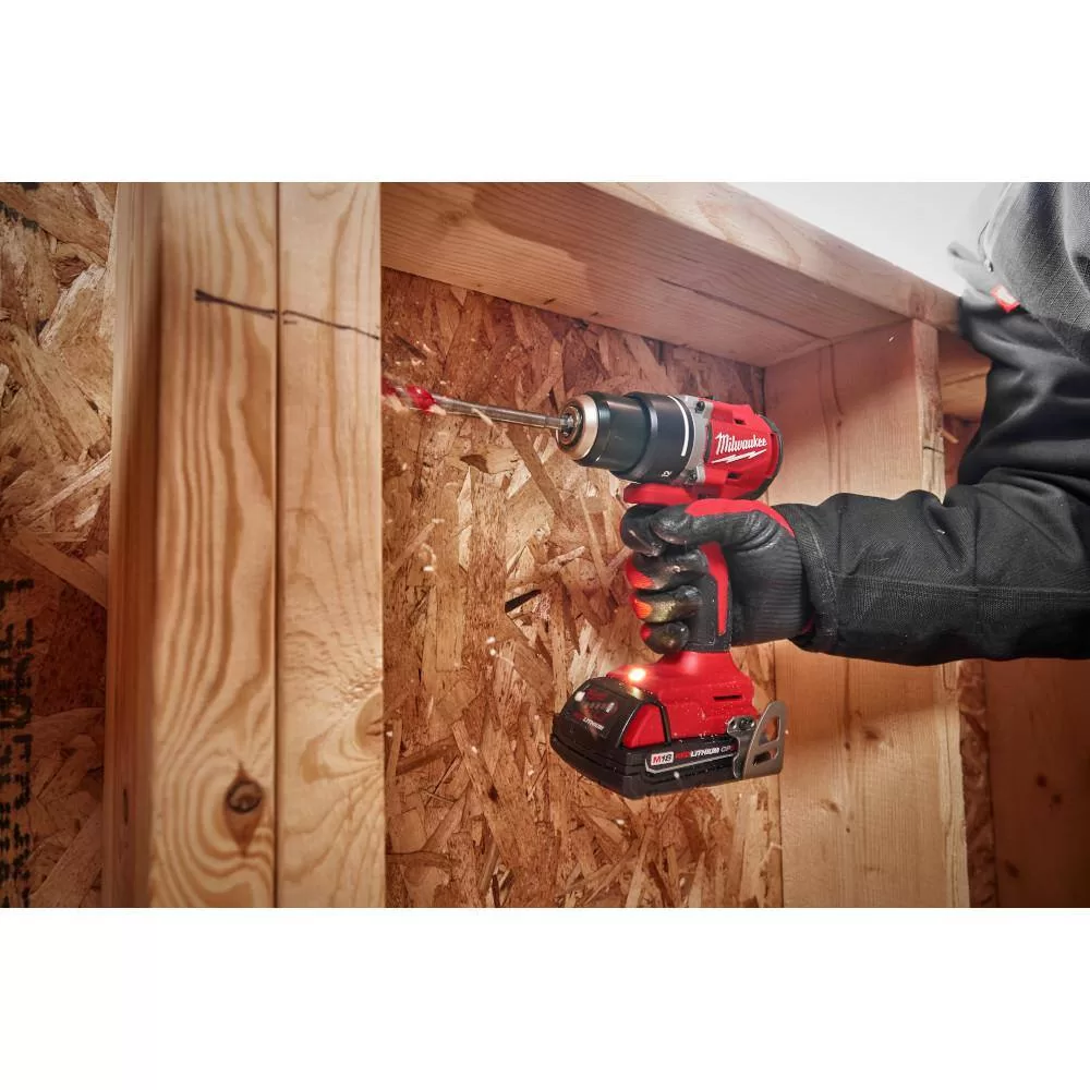 Milwaukee 3601-21P M18 18V Lithium-Ion Brushless Cordless 1/2 in. Compact Drill/Driver with One 2.0 Ah Battery, Charger and Tool Bag