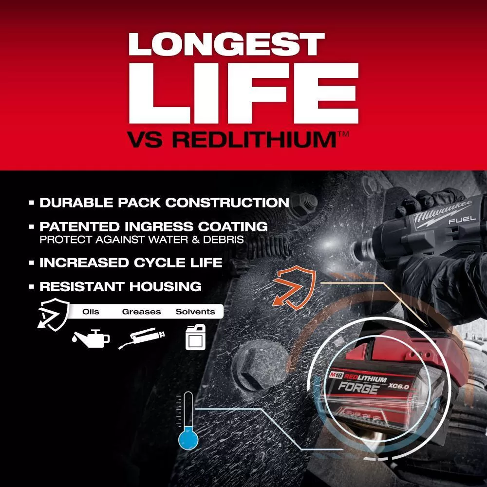 Milwaukee M18 18V Lithium-Ion REDLITHIUM FORGE 6.0 Ah Battery Pack