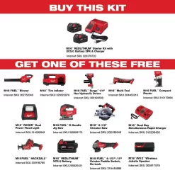 Milwaukee 48-59-1852B M18 18-Volt Lithium-Ion XC Starter Kit with Two 5.0Ah Batteries and Charger