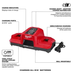 Milwaukee M18 18V Dual Bay Simultaneous Super Charger