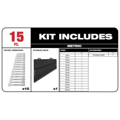 Milwaukee 48-22-9413-48-22-9513 144-Position Flex-Head Ratcheting Combination Wrench Set SAE and METRIC (30-Piece)