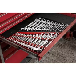 Milwaukee 48-22-9413-48-22-9513 144-Position Flex-Head Ratcheting Combination Wrench Set SAE and METRIC (30-Piece)