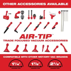 Milwaukee 49-90-2022-0980-20 AIR-TIP 1-1/4 in. to 2-1/2 in. Dust Collector and M12 AIR-TIP Wet/Dry Shop Vacuum Utility Nozzle Attachments