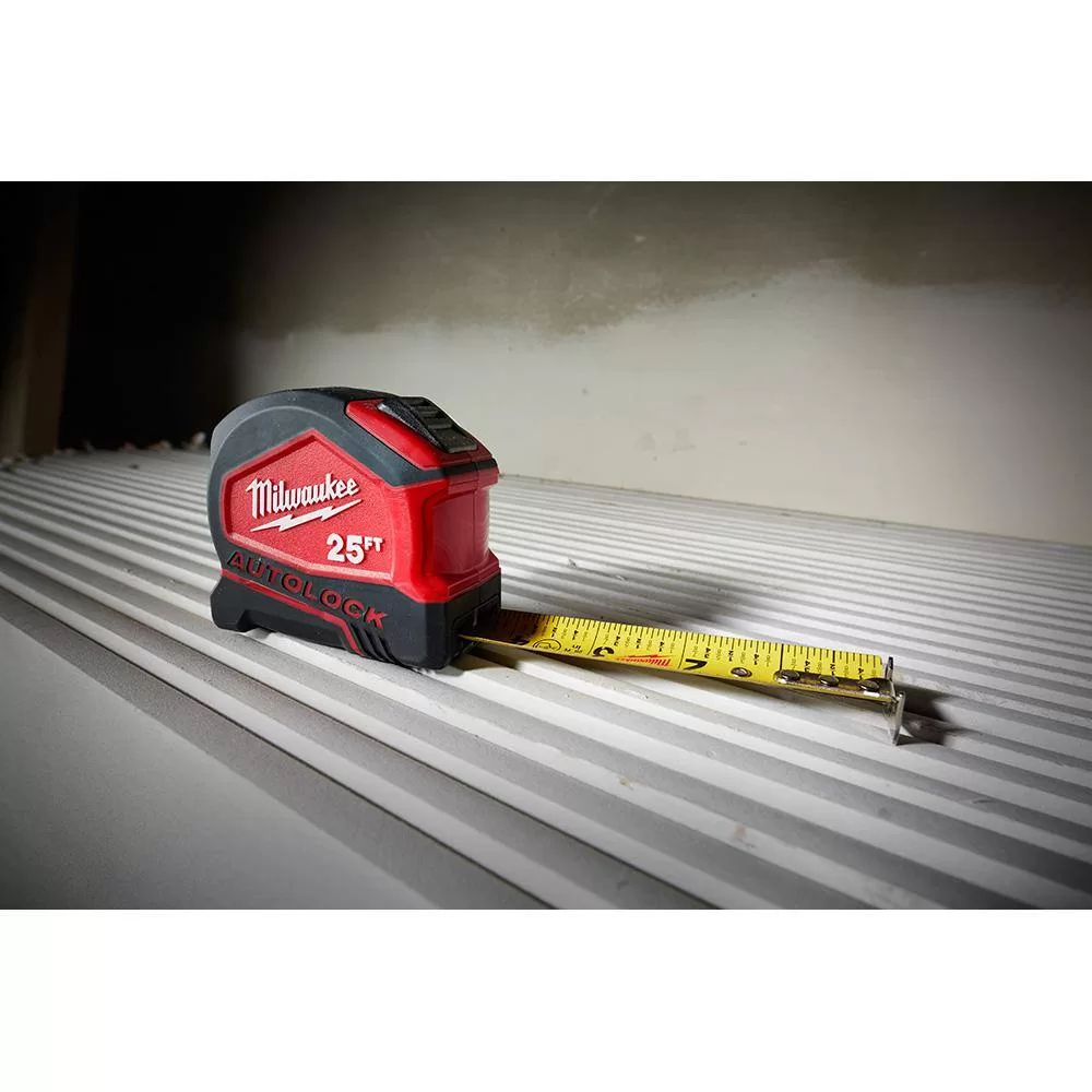Milwaukee 48-22-6825-4X 25 ft. Compact Auto Lock Tape Measure (4-Pack)