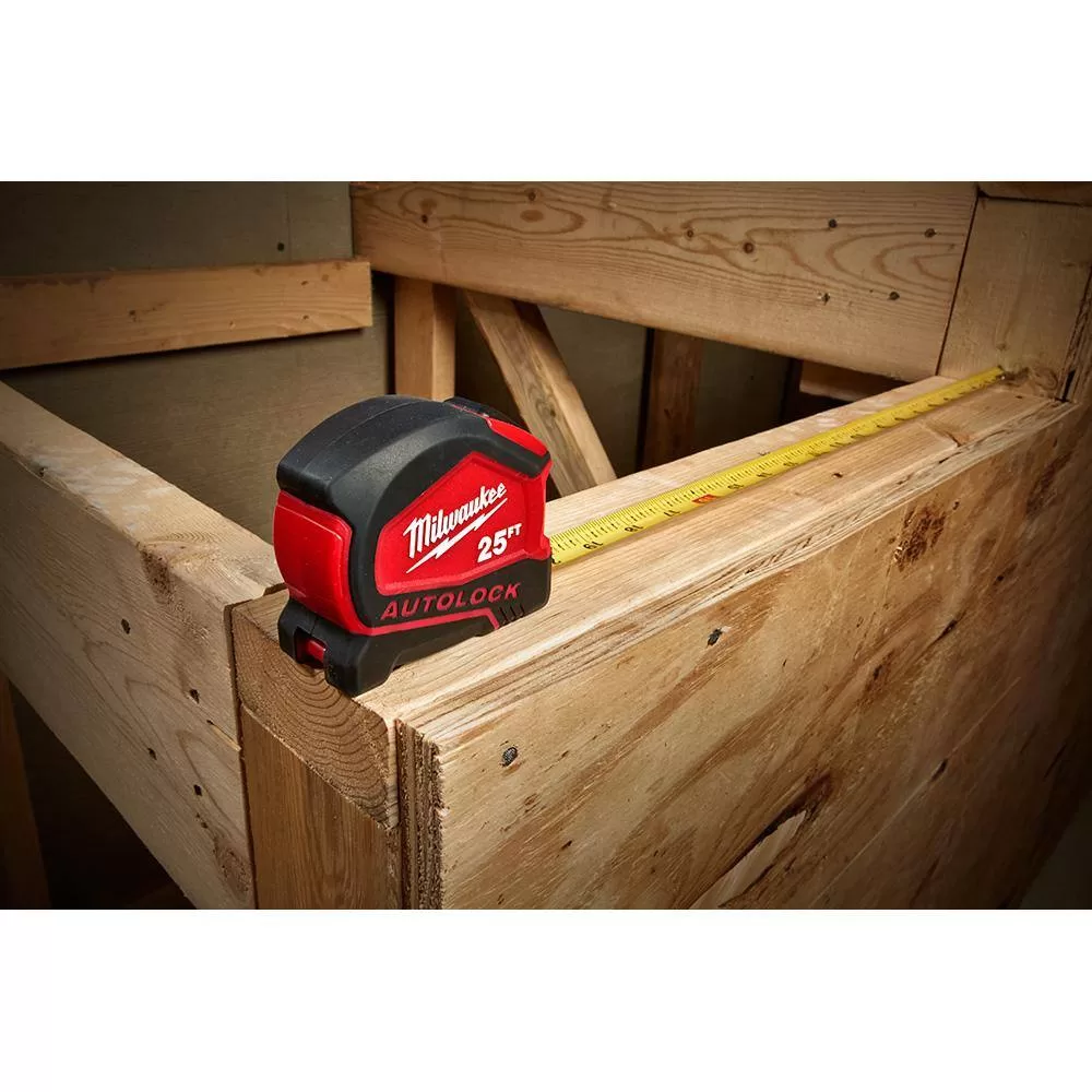 Milwaukee 48-22-6825-4X 25 ft. Compact Auto Lock Tape Measure (4-Pack)