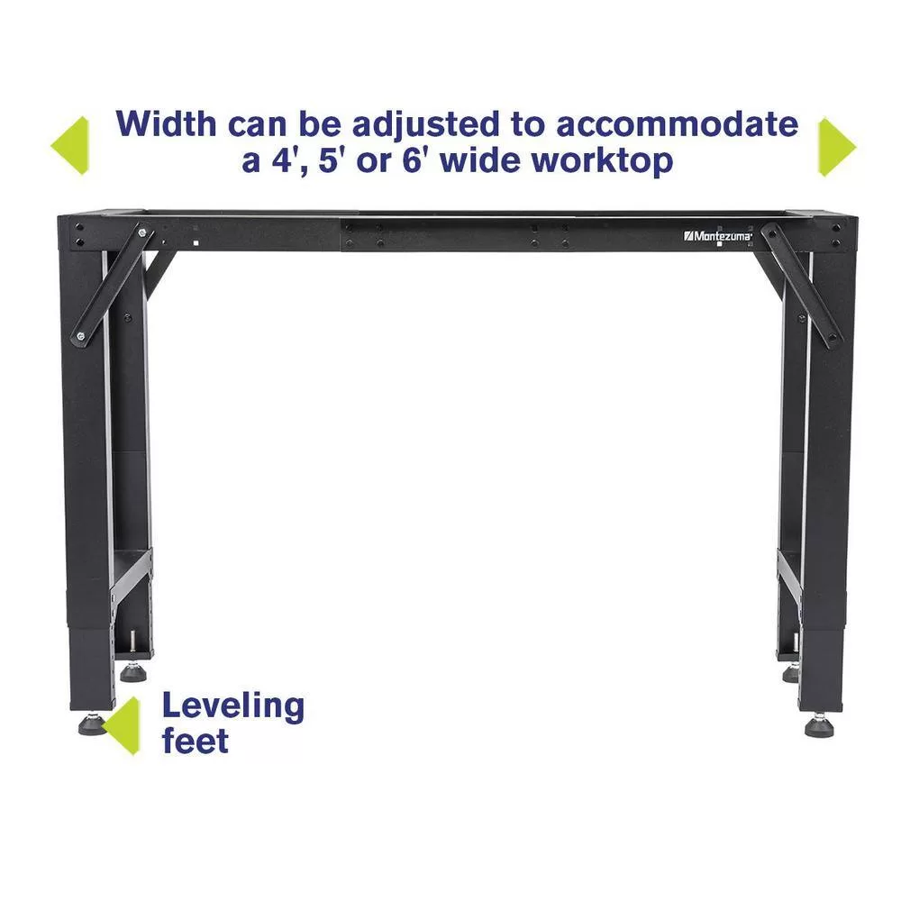 Montezuma MSF4829B 4 ft. to 6 ft. Adjustable Steel Workbench Frame
