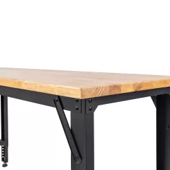 Montezuma MWB722430B 6 ft. Adjustable Height Steel Workbench with Solid Wood Work Top