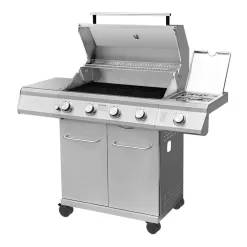 Monument Grills 25392 4-Burner Propane Gas Grill in Stainless Steel with LED Controls and Side Burner
