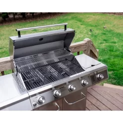 Monument Grills 25392 4-Burner Propane Gas Grill in Stainless Steel with LED Controls and Side Burner