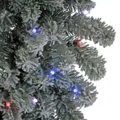 National Tree Company PESL3-300T-24WS 24 in. Snowy Sheffield Spruce LED Artificial Christmas Wreath with Twinkly Lights