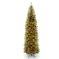 National Tree Company KW7-300-100 10 ft. Kingswood Fir Pencil Artificial Christmas Tree with Clear Lights