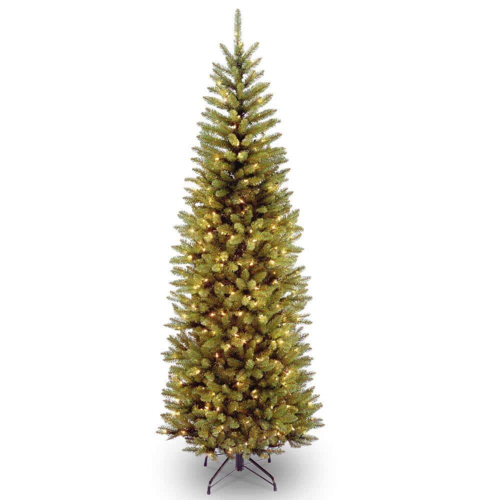 National Tree Company KW7-300-90 9 ft. Kingswood Fir Pencil Artificial Christmas Tree with Clear Lights