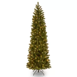 National Tree Company PEDD4-392-90 9 ft. Downswept Douglas Pencil Slim Fir Artificial Christmas Tree with Clear Lights