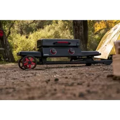 Nexgrill 720-1075B Daytona 2-Burner 21 in. Propane Gas Griddle with Foldable Cart in Black