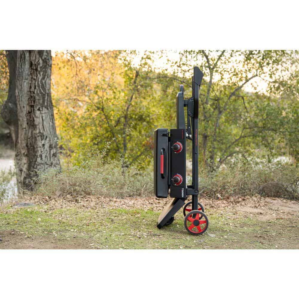 Nexgrill 720-1075B Daytona 2-Burner 21 in. Propane Gas Griddle with Foldable Cart in Black