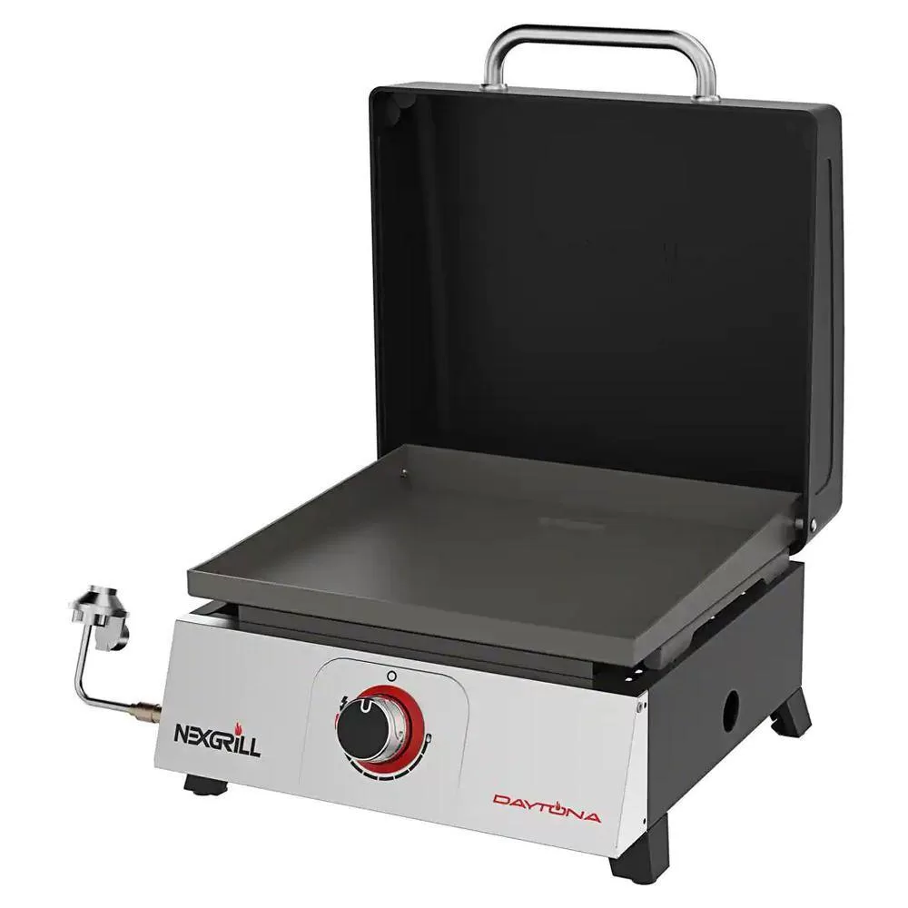 Nexgrill 820-0081 Daytona 1-Burner 17 in. Propane Gas Table Top Griddle in Black