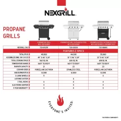 Nexgrill 720-0888S 5-Burner Propane Gas Grill in Stainless Steel with Side Burner and Condiment Rack