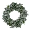 Northlight 33388968 30 in. Clear Lights Pre-Lit LED Flocked Mixed Rose Mary Emerald Angel Pine Artificial Christmas Wreath