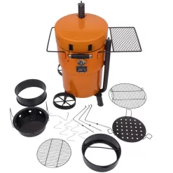 OKLAHOMA JOE'S 22202159 Bronco 284 sq. in. Drum Charcoal Smoker and Grill in Orange with Cover