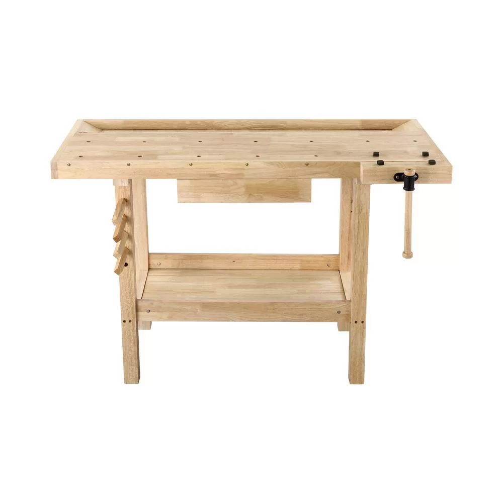 OLYMPIA 410-327-0111 50 in. x 20 in. Hardwood Workbench with Built-In Wooden Vise and 330 lbs. Weight Capacity