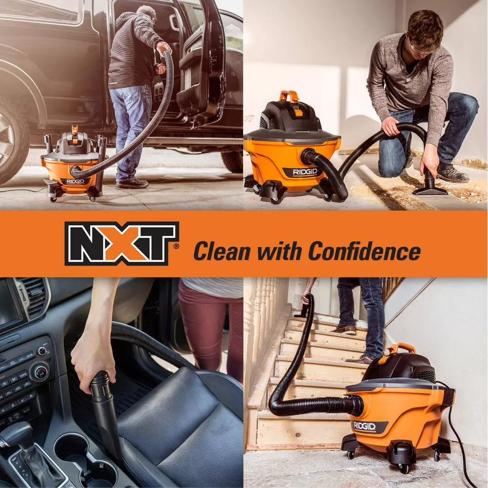 RIDGID HD0600A 6 Gallon 3.5 Peak HP NXT Wet/Dry Shop Vacuum with Filter, Hose, Wands, Utility Nozzle, Crevice Tool and Dusting Brush