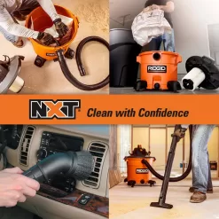 RIDGID HD1640C 16 Gallon 5.0 Peak HP NXT Wet/Dry Shop Vacuum with Filter, Locking Hose, Accessories and Car Cleaning Kit