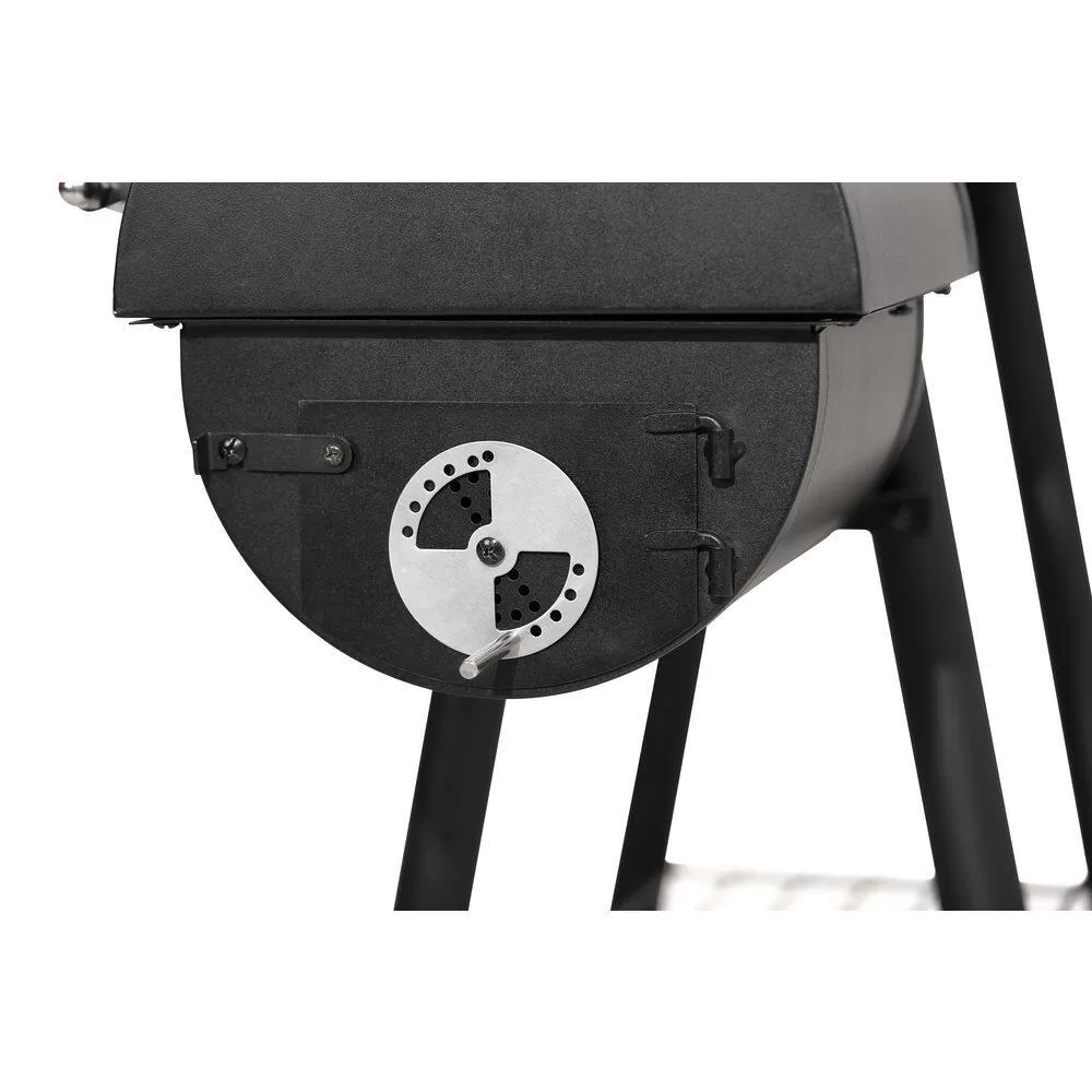 PHI VILLA THD-E02GR006-2 Offset Charcoal Smoker and Grill in Black