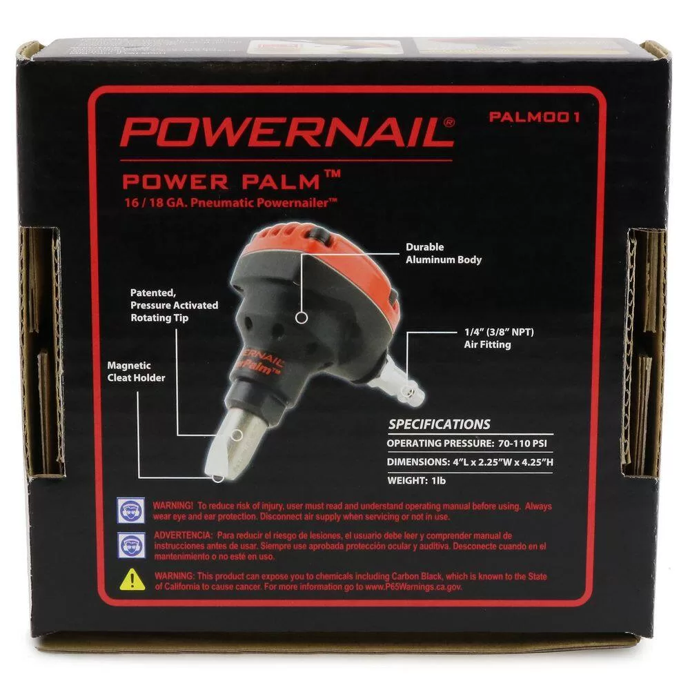 POWERNAIL PowerPalm PowerPalm Pneumatic Hardwood Flooring Cleat Nailer