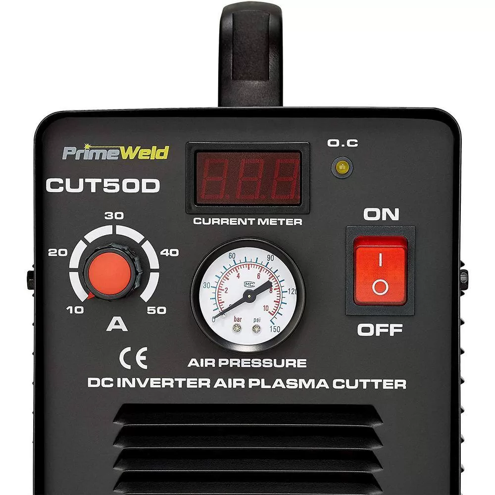 PrimeWeld CUT50 50 Amp Plasma Cutter 1/2 in. Clean Cut 110-Volt/220-Volt DC Cutting Machine