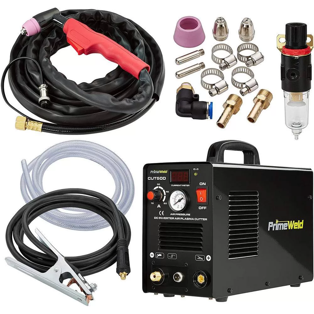 PrimeWeld CUT50 50 Amp Plasma Cutter 1/2 in. Clean Cut 110-Volt/220-Volt DC Cutting Machine