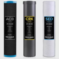 PRO+AQUA FC-PK19-100E ELITE GEN2 Whole House Replacement Filter Set, Heavy Metals Well Water - Sediment, KDF/Blend, Carbon Infused Cartridges