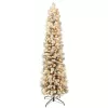 Puleo International 253-TFP-75C350-K 7.5 ft. Pre-Lit Incandescent Flocked Pencil Portland Pine Artificial Christmas Tree