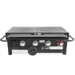 Razor GGC1643M 37 in. 4-Burner Portable Propane Gas Griddle with Folding Shelves and Lid in Black
