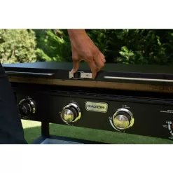 Razor GGC1643M 37 in. 4-Burner Portable Propane Gas Griddle with Folding Shelves and Lid in Black
