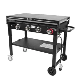 Razor GGC1643M 37 in. 4-Burner Portable Propane Gas Griddle with Folding Shelves and Lid in Black