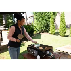Razor GGC2030M 25 in. 2-Burner Portable Propane Gas Griddle with Lid and Folding Cart in Black
