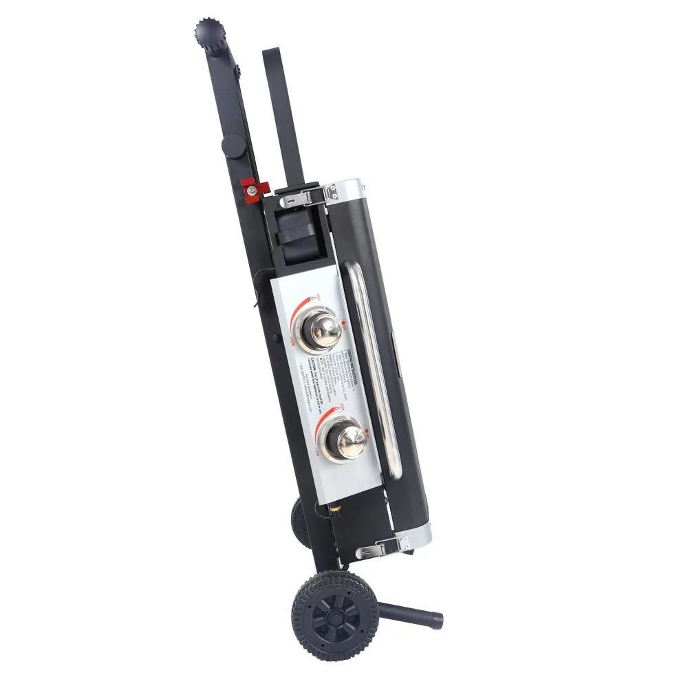 Razor GGC2030M 25 in. 2-Burner Portable Propane Gas Griddle with Lid and Folding Cart in Black